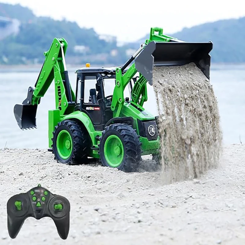 

Huina 1579 RC Excavator 1:14 9CH Remote Control Backhoe Loader Truck Engineering Vehicle Construction Model Kid Birthday Gifts