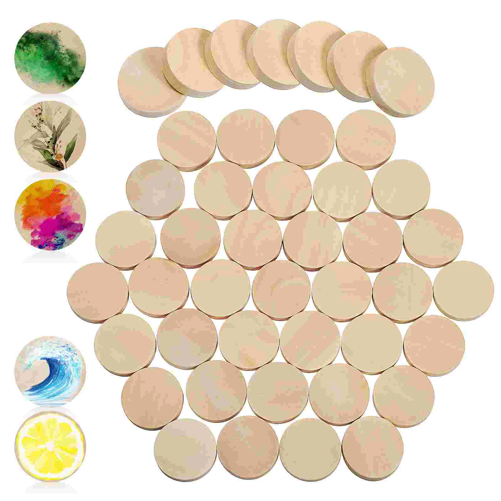 

100 Pcs Plywood Round Blank Coasters for Crafts Basswood Carving Blocks Sticks Crafting Circle DIY Wooden Rounds Child