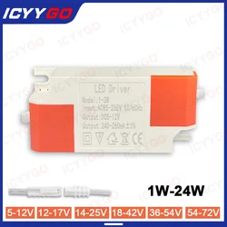 LED Driver 240-260mA 1-3W 3-5W 4-7W 8-12W 12-18W 18-24W LED Power Supply Unit AC85-265V LED Lighting Transformer Plastic Shell