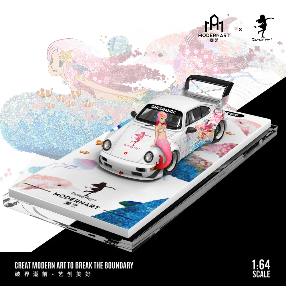 

In Stock*TimeMicro+ModernArt 1:64 RWB 964 Dorothy Ocean painted alloy car model-Fast Delivery