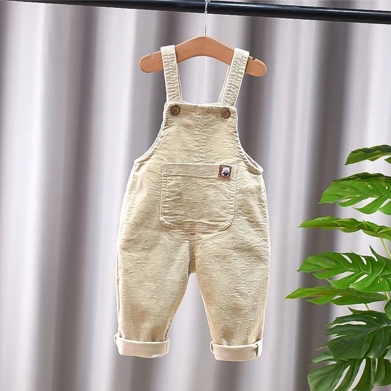 DIIMUU Baby Boys Overalls Girls Casual Pants 1-4T Infants Toddler Kids Trousers Spring Autumn Clothing Cotton Long Wear