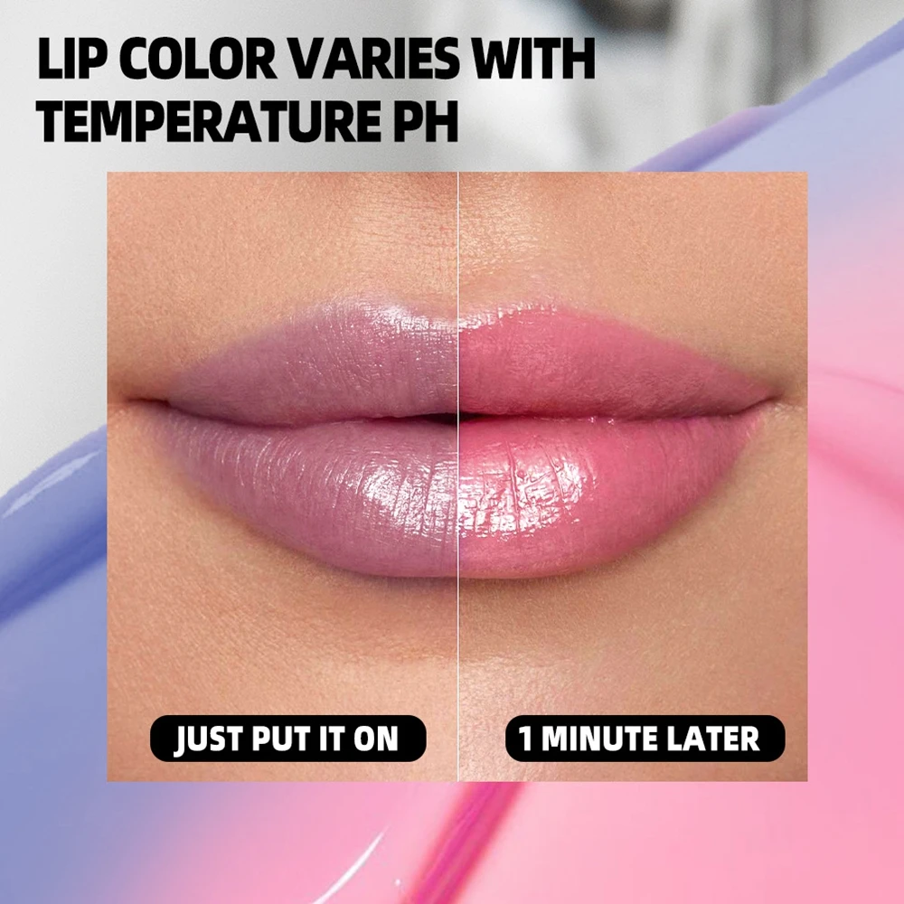 マジック口紅温度変色リップステイングロス保湿長期的な防水リップクリーム光沢のある口紅