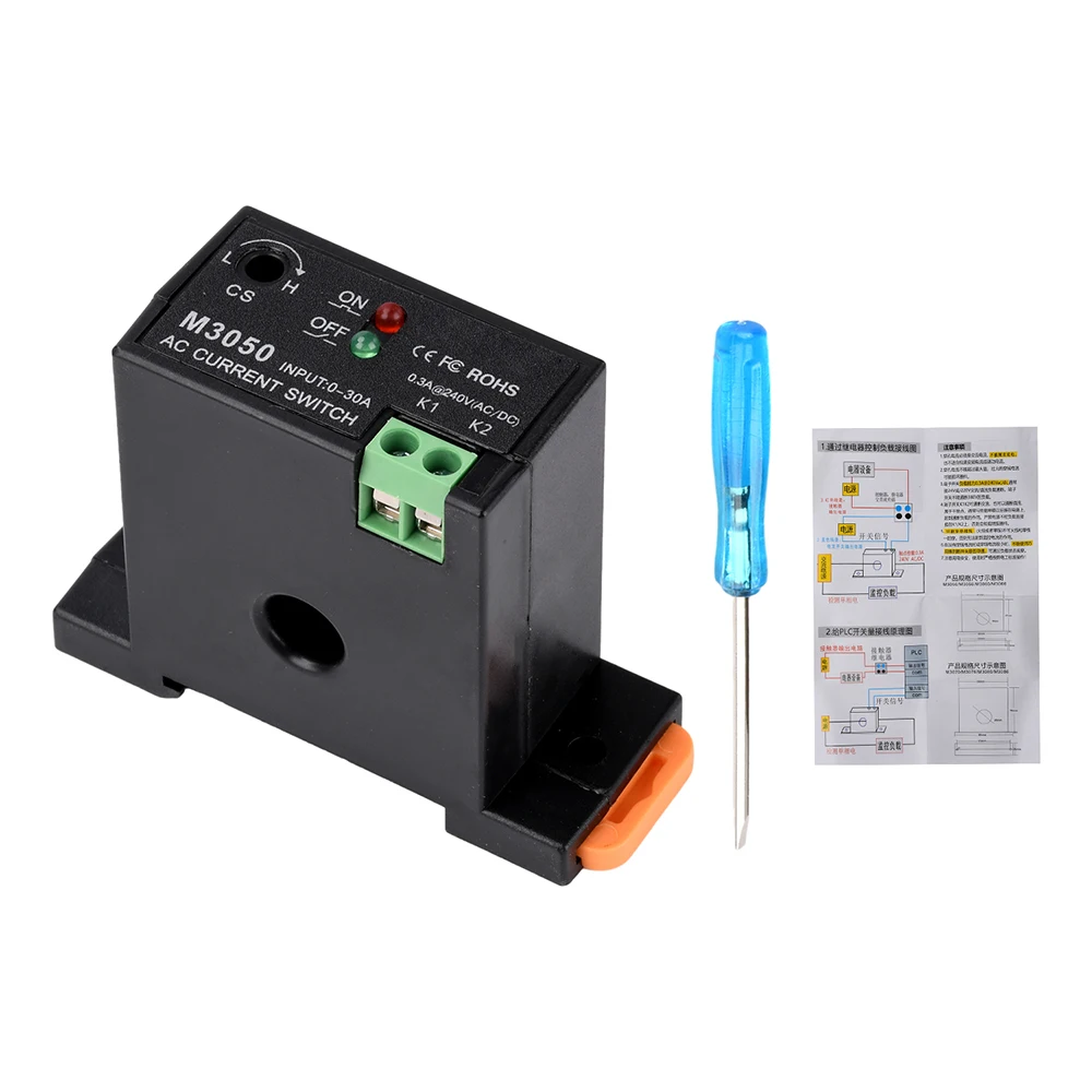 M3050 M3056 M3060 M3066 Current Induction Switch Isolation Mutual Inductance Current Alarm Sensor 240V Dry Contact Switch