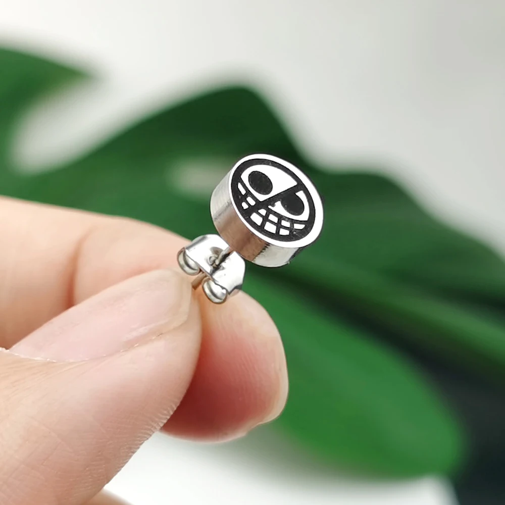 One Piece Cosplay Props Jewelry Accessories Character Portgas D Ace Luffy Sauron Stud Earrings Anime Titanium Steel Earrings