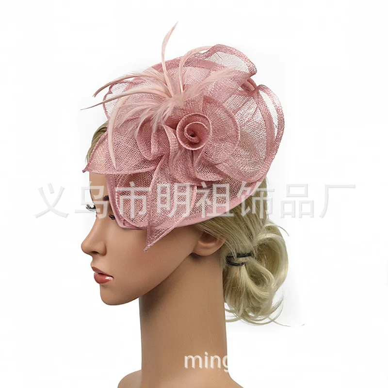 European American vintage feather headpiece for bridal makeup, updo styling, photo shoots, cheongsam dress, and linen