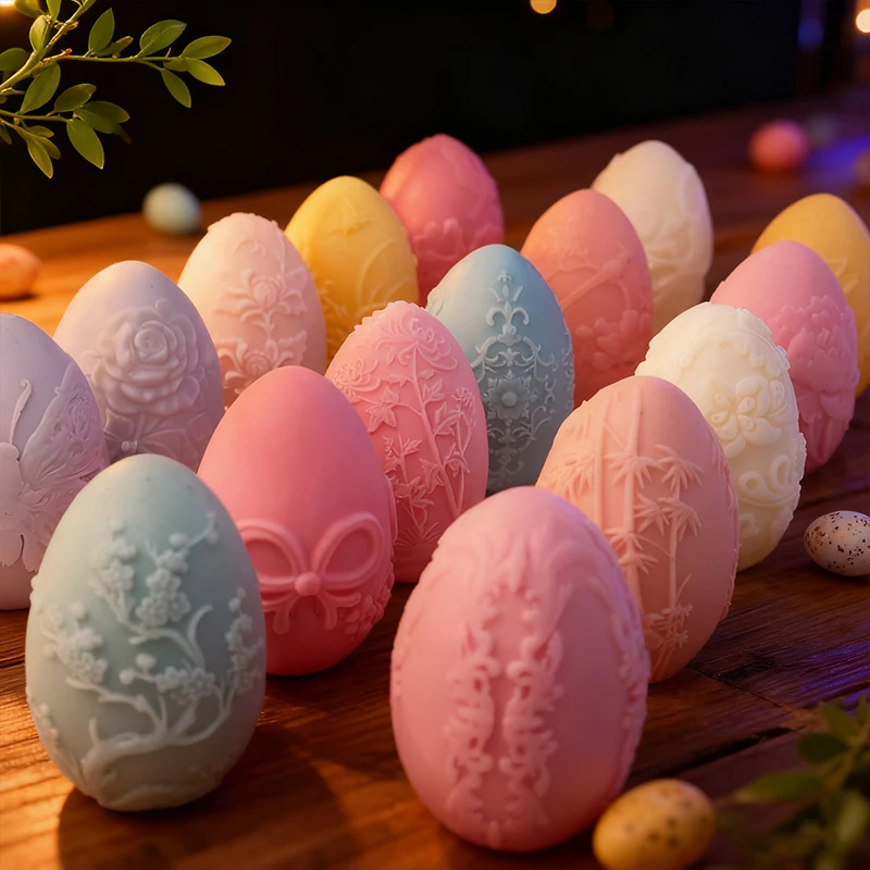 1pc Osterei geformte Kerze Silikonform für DIY Home Decor festliche Kostüm Silikonform Ostern Thema