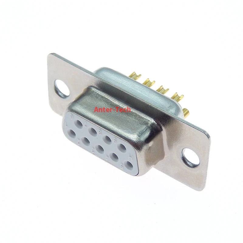 2PCS 3U Gold Plated Solid Pin DB9 Male Female Mount serial port CONNECTOR Solder Type D-Sub RS232 COM CONNECTORS 9pin Adapter