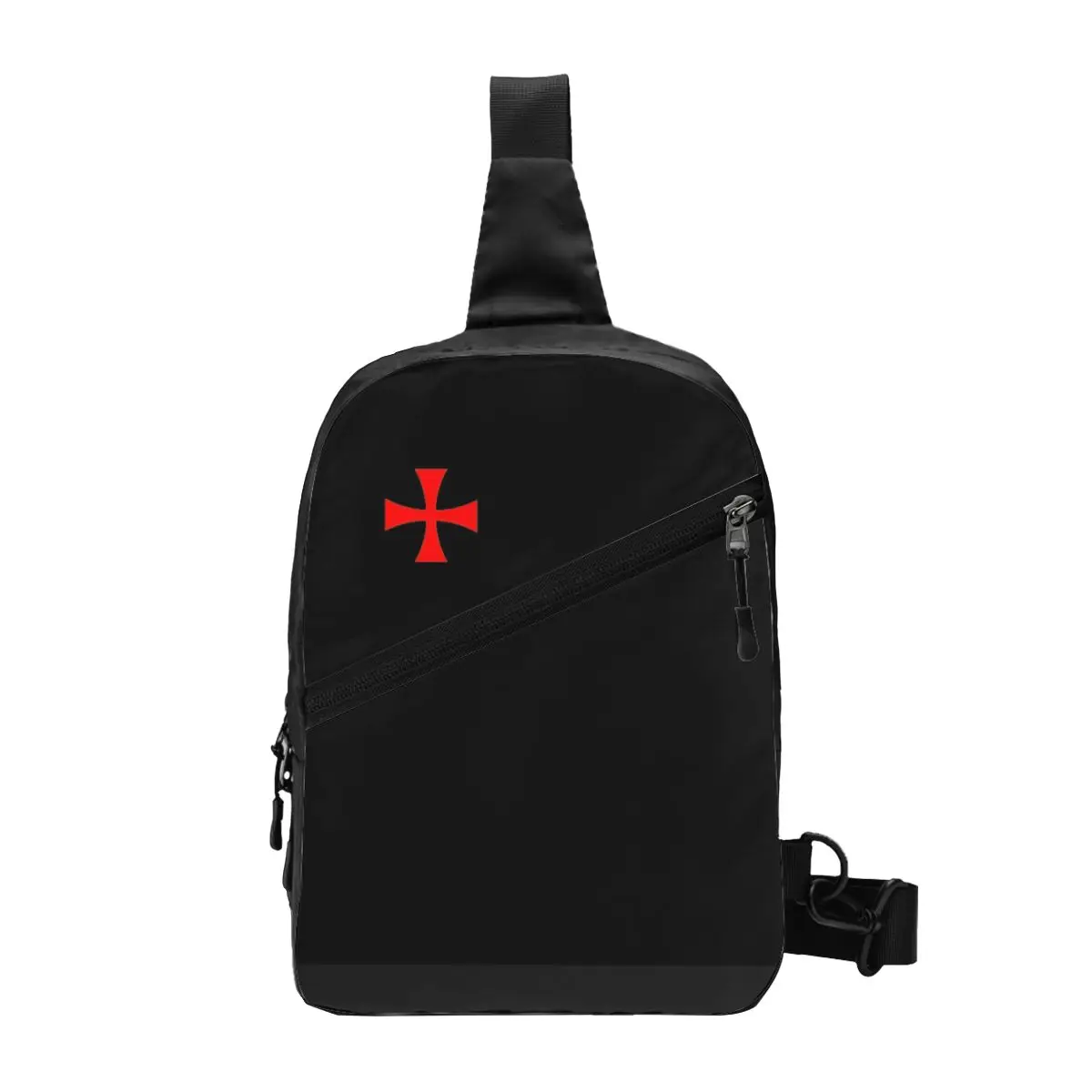 Mochila crossbody sling cavaleiro templário cruz para homens, bolsa no peito para viajar, legal