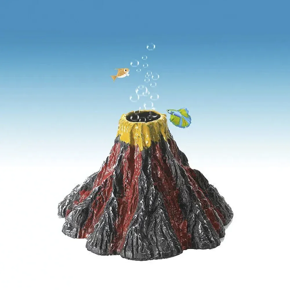 1Pc Resin Simulated Fake Volcano Fish Tank Decoration Simulation Aquarium Landscape Artificial Ornaments Fish Tank Accessories