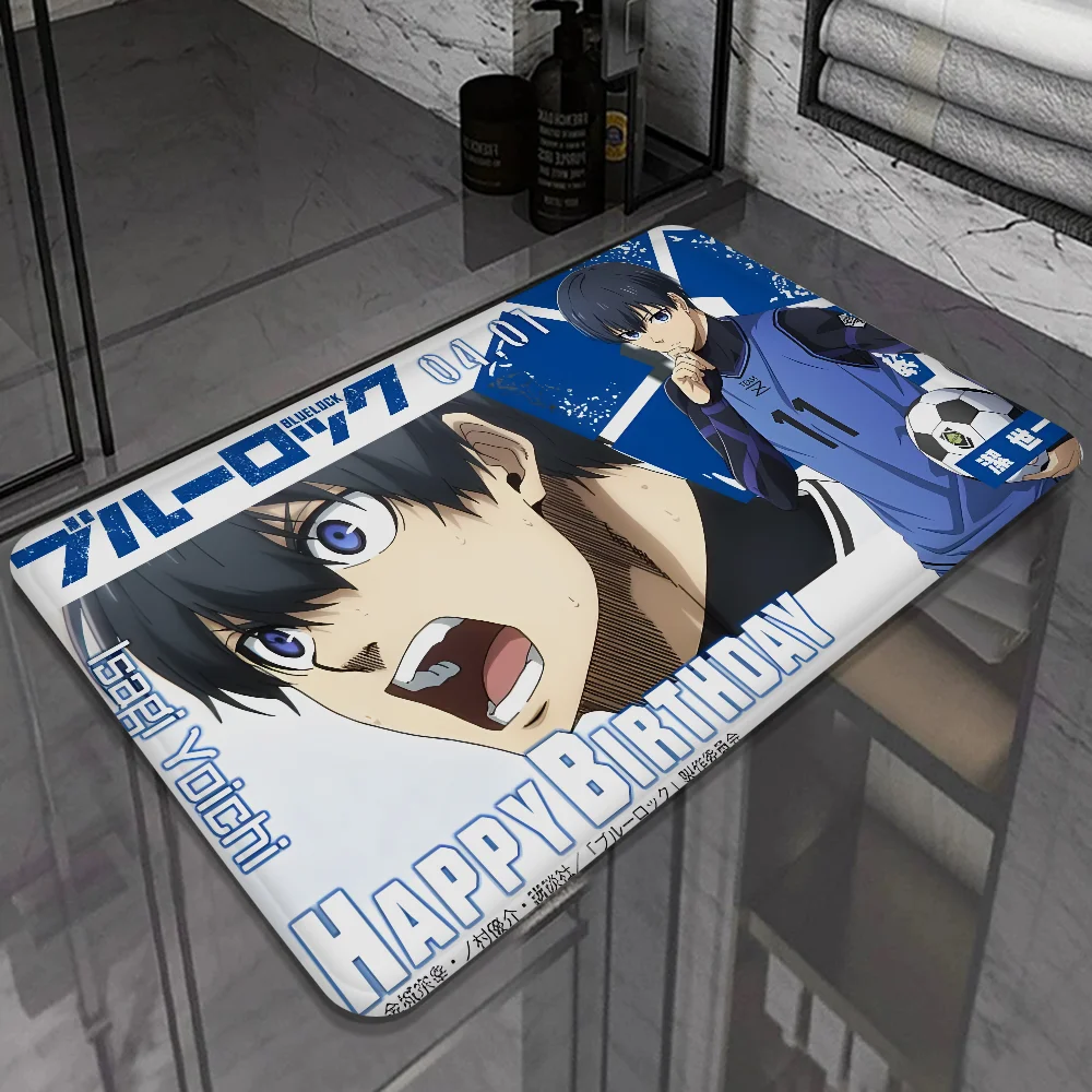 Anime Blue Lock Floor Mat Non-Slip Laundry Room Mat Laundry Decor Balcony Child Living Room Household Carpets