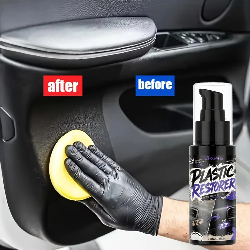 Car Plastic Renovator Spray Long-Lasting Protect Repair Whitening Black More Gloss Brighten Retread YT2008