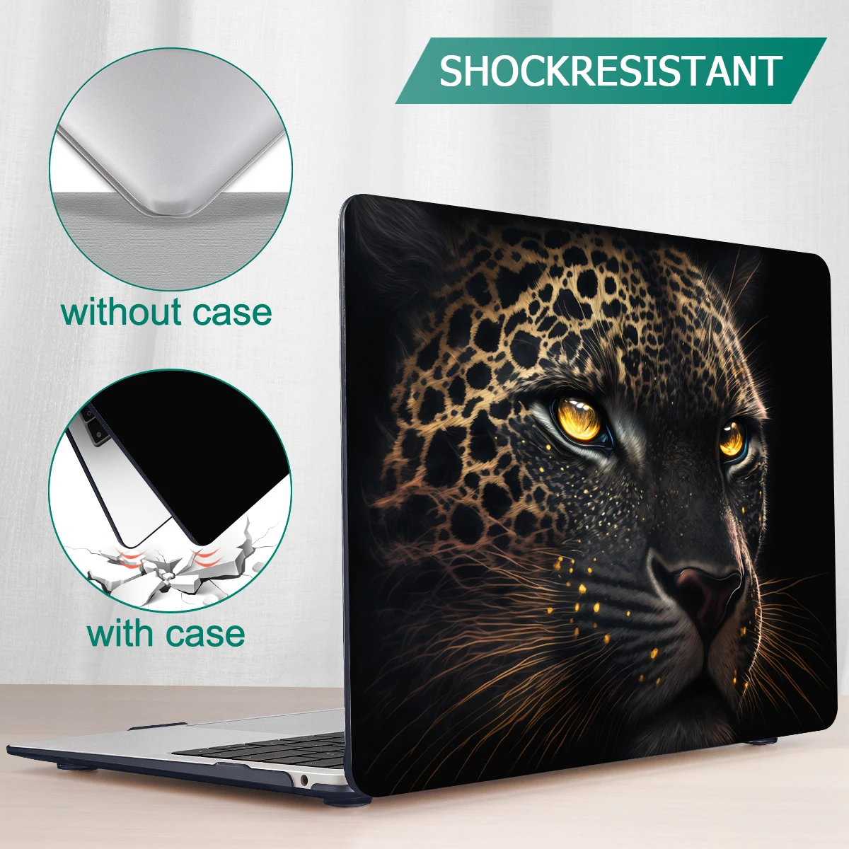 Panther print hard case for MacBook 2023 2022 M2 Air Pro 13 A2681 A2338 A2337 M1 2020 Pro Case 14 15 16inch A2780 A2485 Retina