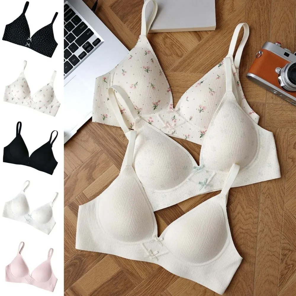 Comfortable Thin Wireless Deep V Bra Close-fitting Shockproof Push Up Underwear Lingerie Gathered Breasts Seamless Bras Sport