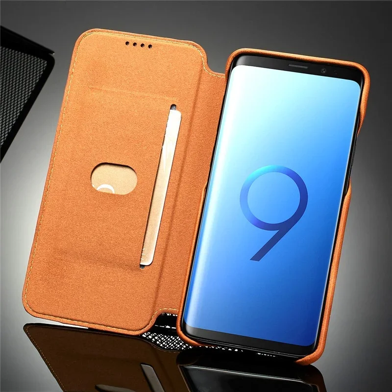 LC.imeeke Flip Leather Case for Samsung Galaxy S24 Ultra S23 S22 S21 FE S20 S10 S9 S8 Plus Note 20 10 9 Wallet Card Cover Coque