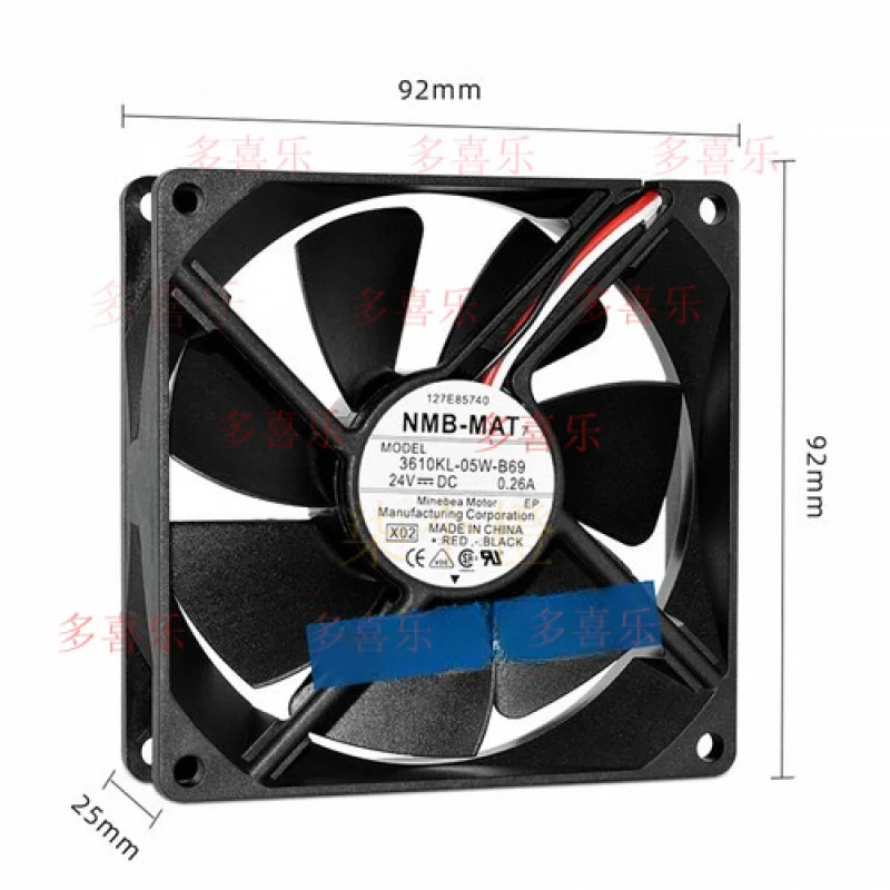 

ZMZM 1/ шт. 3610KL-05W-B69 для NMB 3-проводной 9025 9 см 24V0.26A охлаждающий вентилятор с большим объемом воздуха