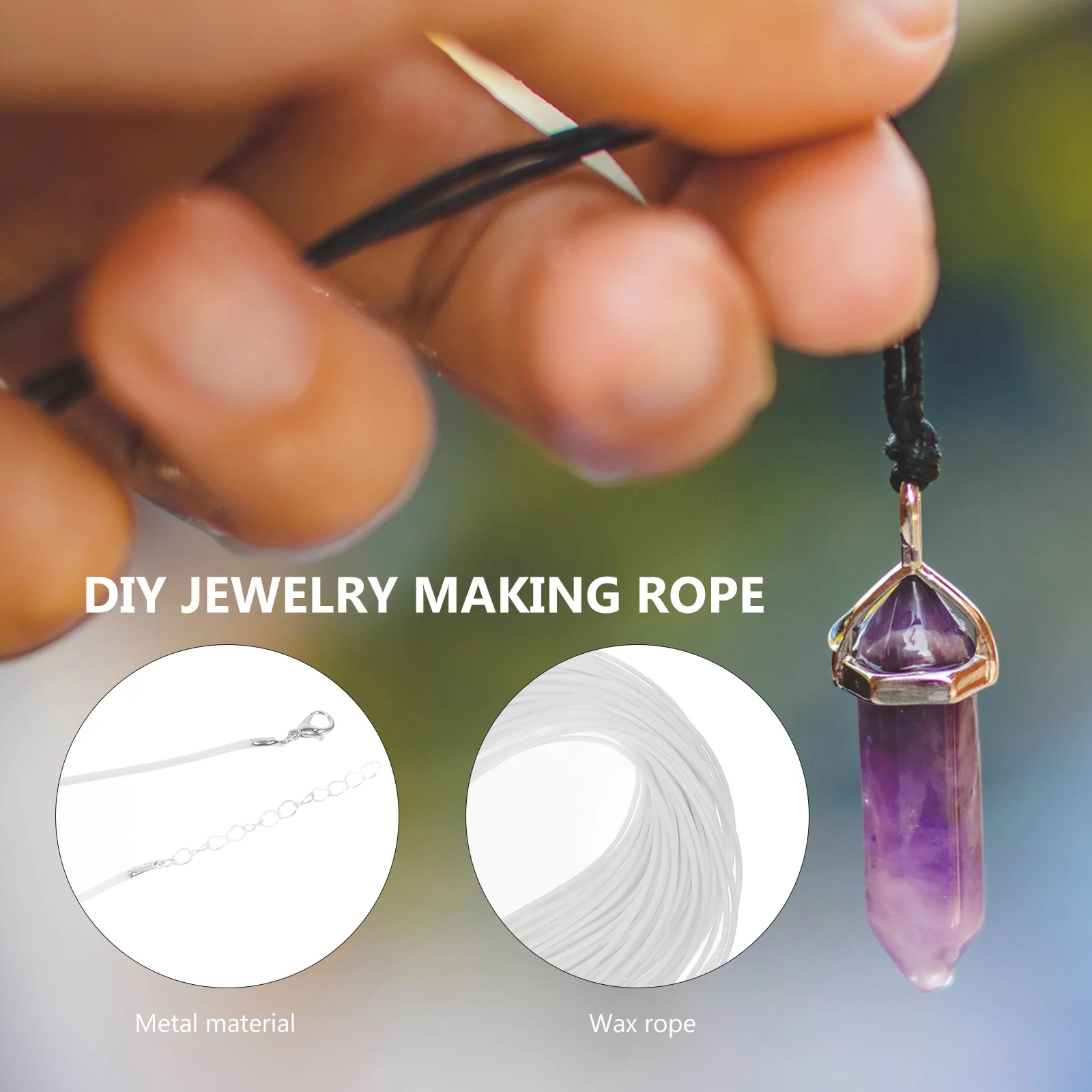 

100pcs Rope Necklace Stylish Cord Metal Strap Pendant Accessories Wax Cords DIY Hanging Waterproof Adjustable Jewelry