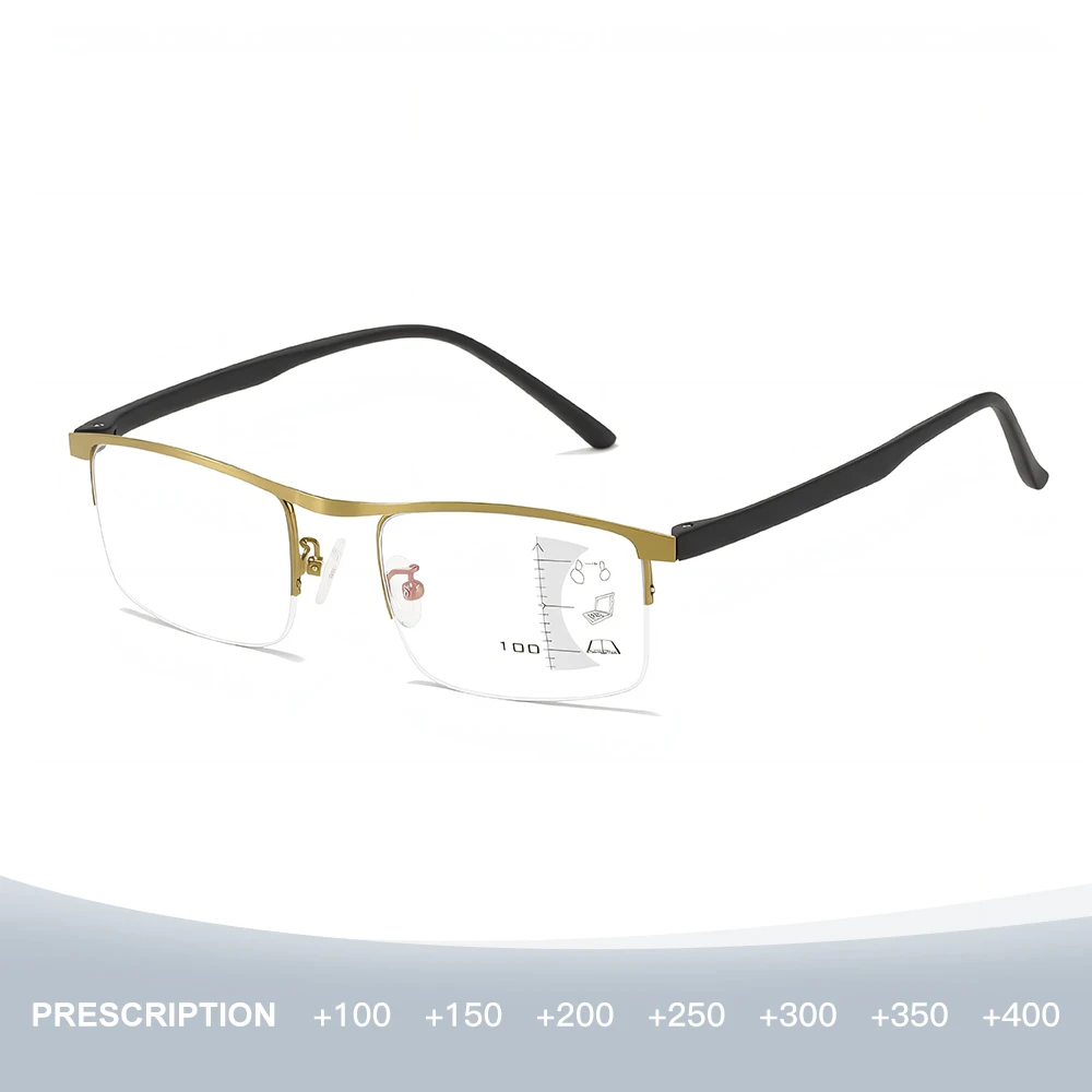 

Progressive Multifocus Reading Glasses Anti Blue Light No Line Multifocal Computer Readers for Men and Women Anti Eye Strain