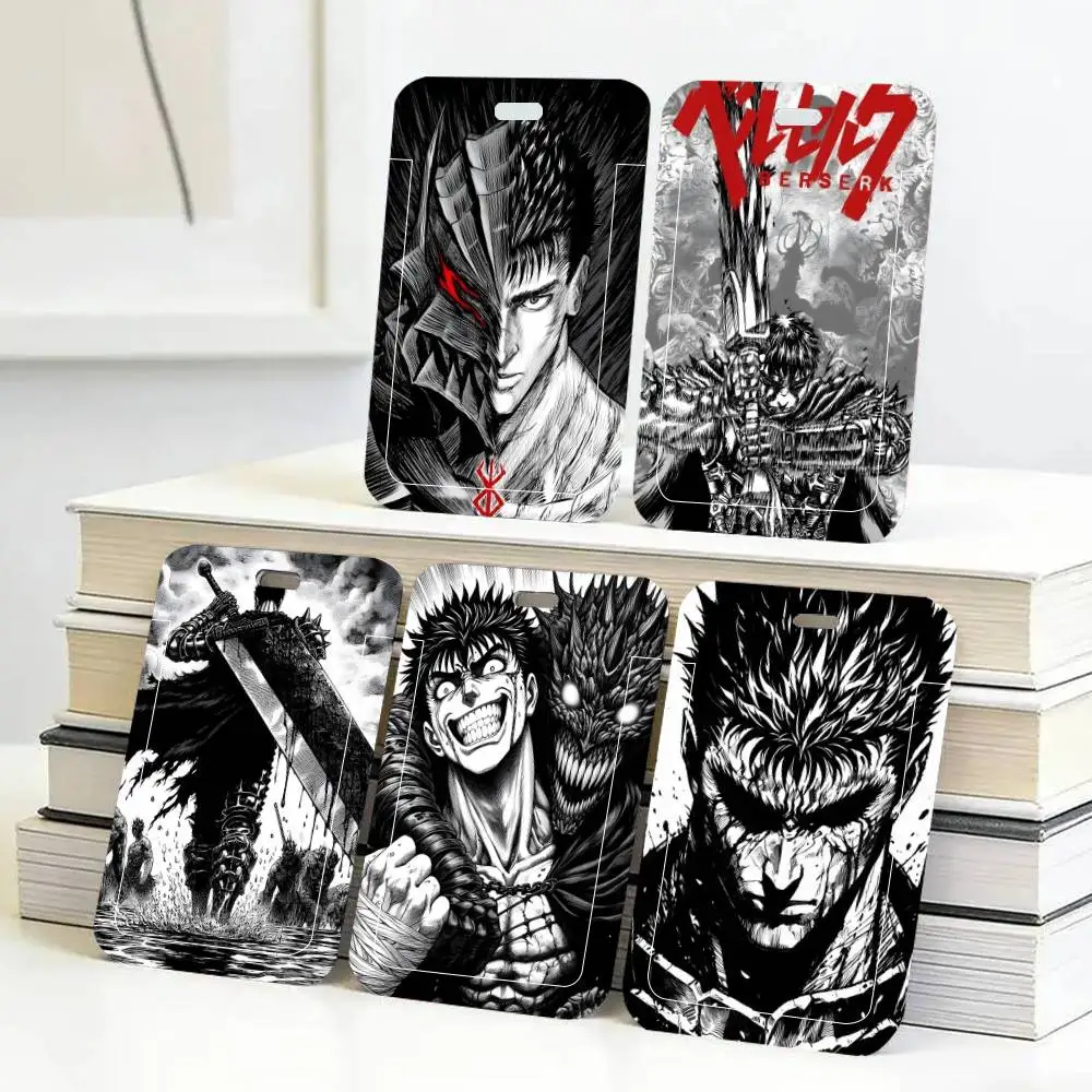 Porte-carte d'identité Berserk Guts Anime avec cordon de cou, porte-badge, porte-clés, étui pour cartes de travail, cadeau