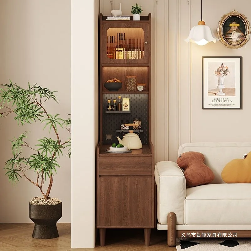 Solid wood sofa side cabinet, living room household side side cabinet, crevice storage cabinet, locker, narrow high