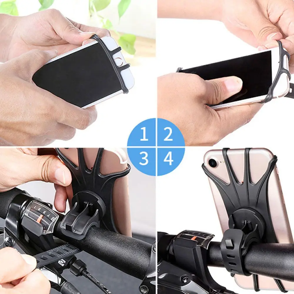 Anti-shake Handlebar Mount Adjustable Anti-slip Phone Holder Mobile Bracket Bike Phone Stands Phone Holder