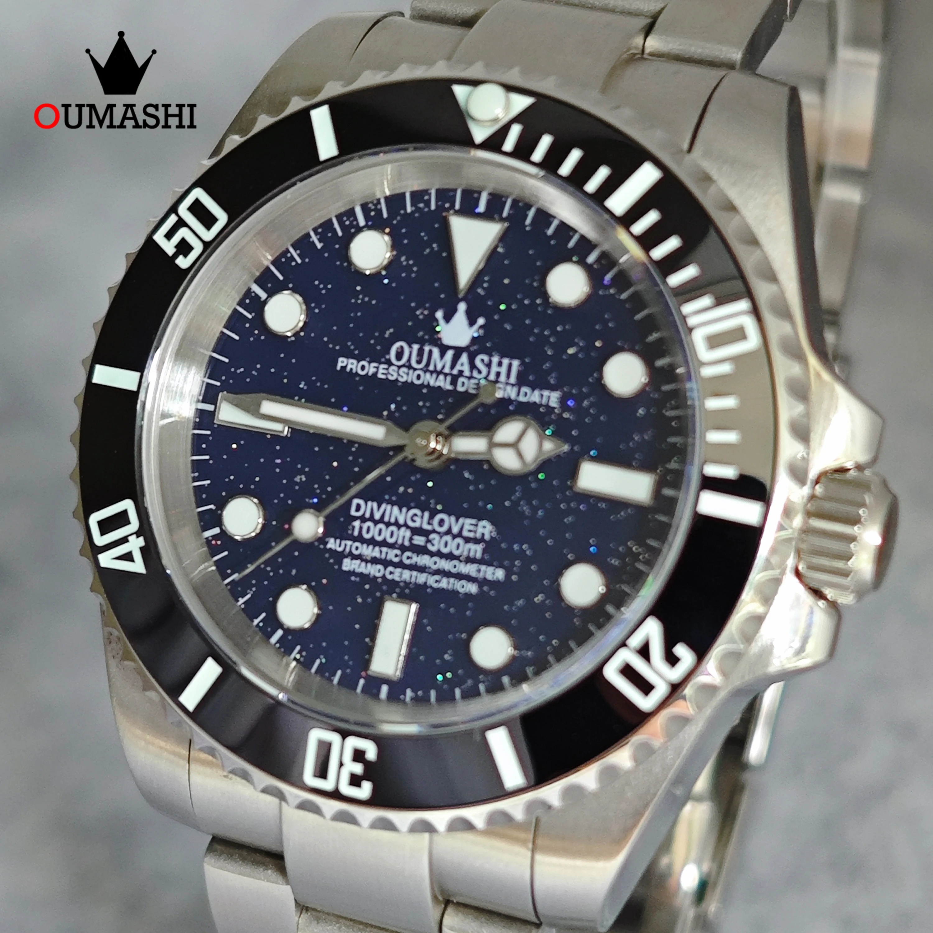 

NH35 Watch 40mm Starry Sky Men's Automatic Mechanical Dive Watch 316L Stainless Steel Sapphire Crystal Waterproof 10 ATM