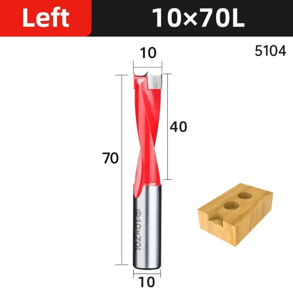 New 2 Flute Drill Bits Left/Right 10mm Shank Row Drill Carbide Woodworking Tools Wood Alloy