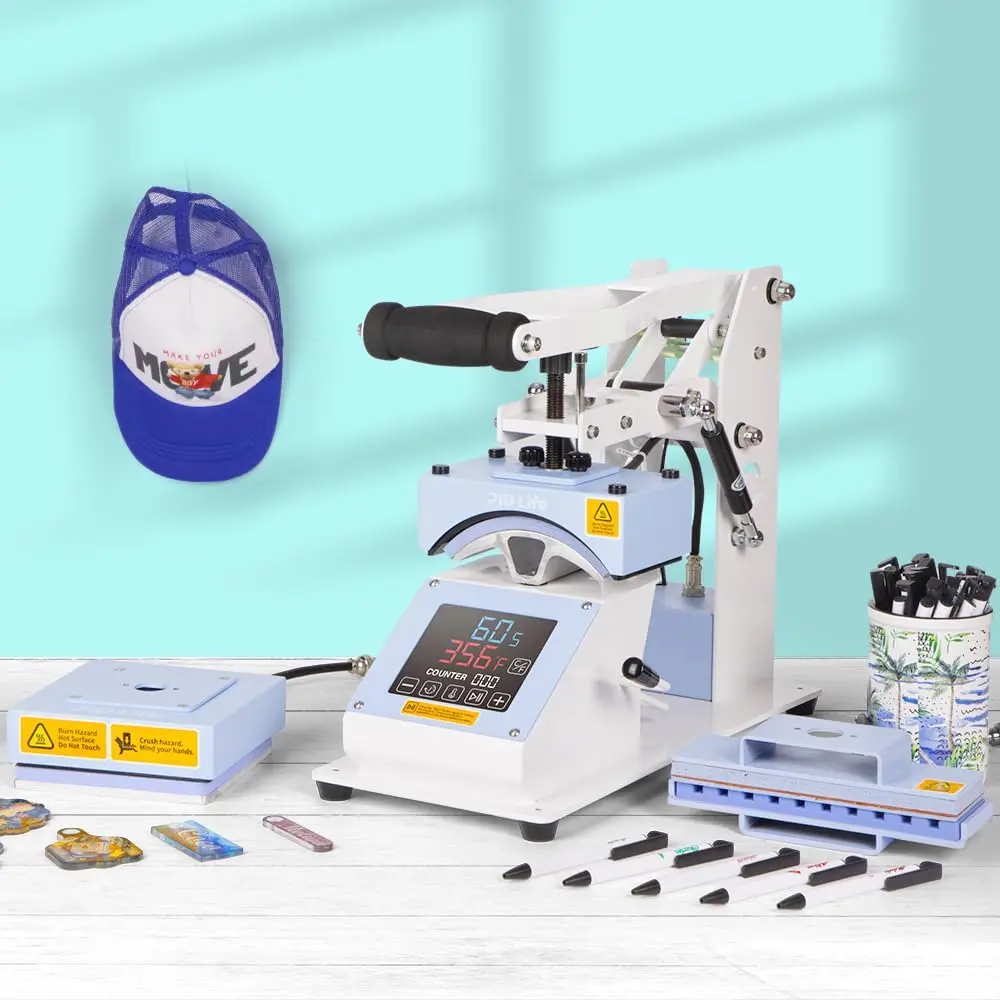 

3 In 1 Combo Heat Press Machine Sublimation Mini Heat Press Machine For Pens Cap Hat Tag And T-Shirt Labeling
