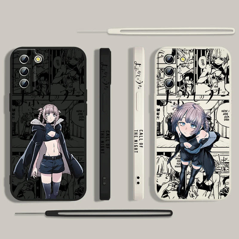 CALL OF THE NIGHT Nanakusa Phone Case For Samsung Galaxy S24 S23 S22 S21 S20 Pro FE Plus Ultra Liquid Left Rope Cover