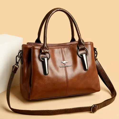 Bolso de lujo de cuero suave para mujer, bandolera de hombro de diseñador, elegante, de gran capacidad, 2024