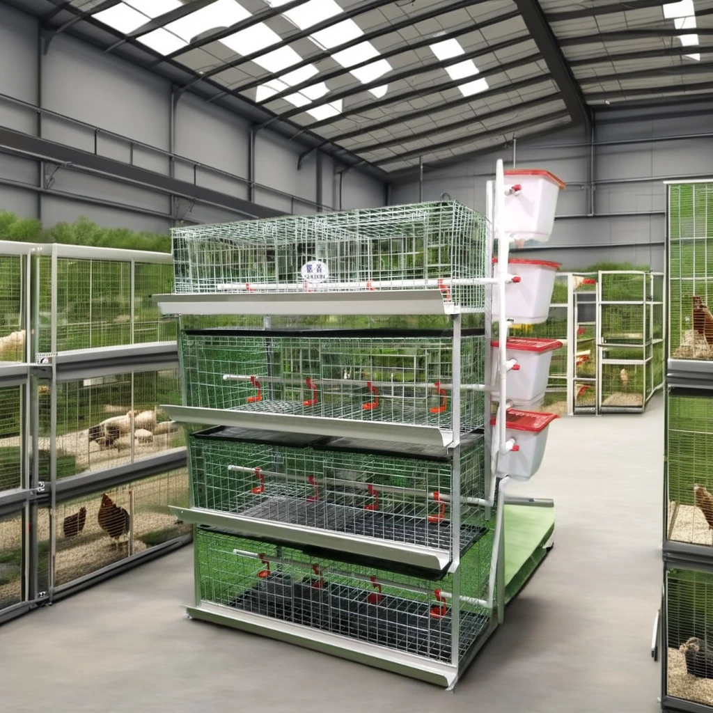 

Hot Sale Animal Feeding Equipment Galvanized 60/80 Birds 3/4 Tiers 2 Doors Broiler Chicken Cage for Poultry Farming System Use