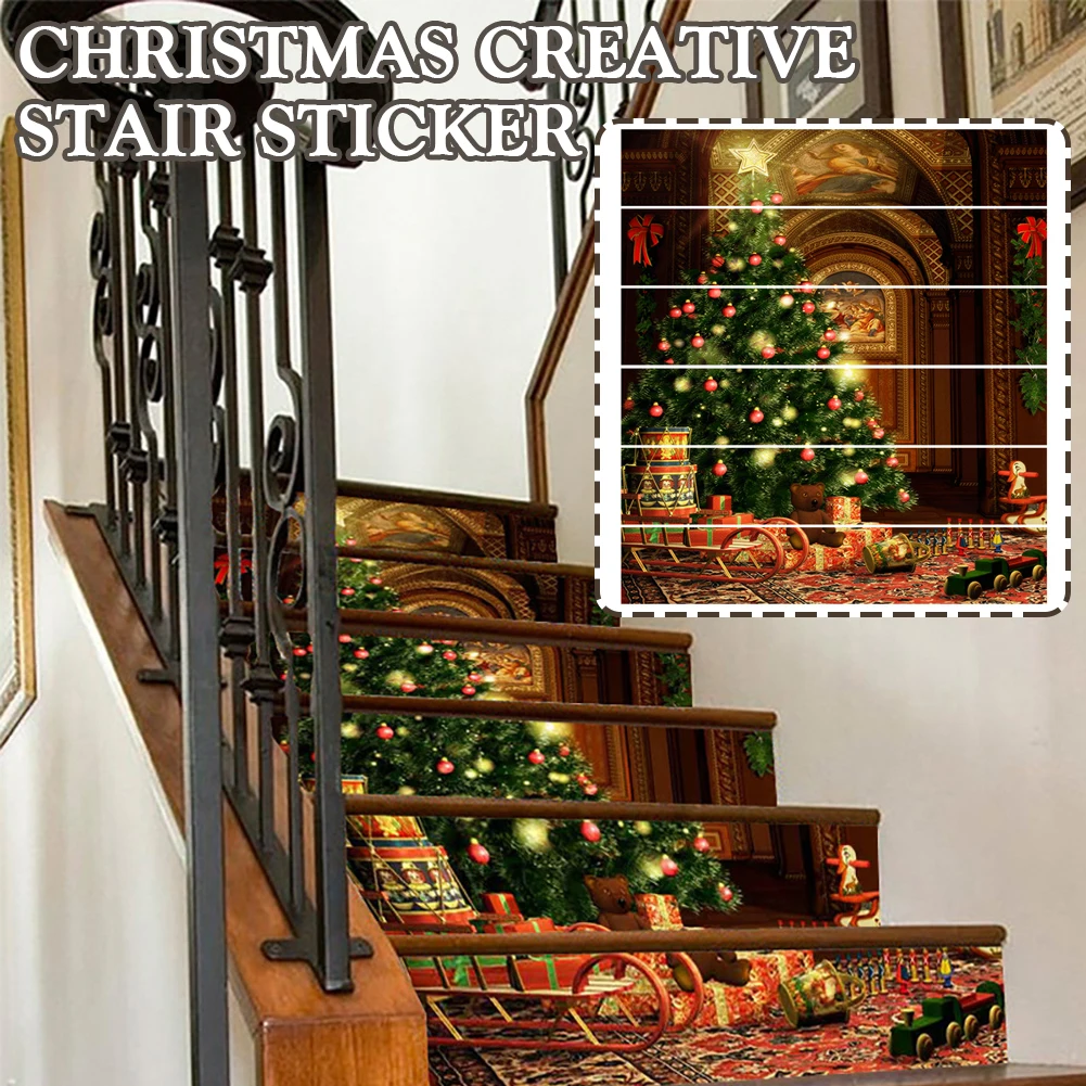 

Christmas Novelty Staircase Sticker Christmas Tree Decorative Stair Sticker For Home Bedroom Living Room