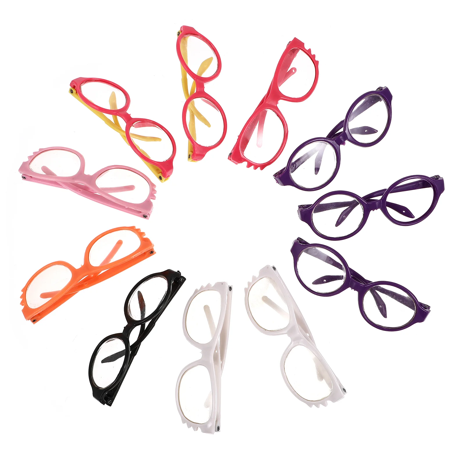 

11 Pcs Glasses Dress up Dolls Dressing Toys Children's Eyeglasses Plastic Accessories