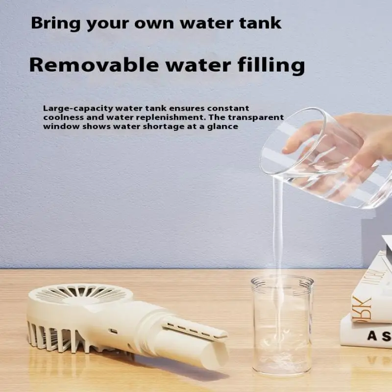 Mini Handheld Humidifier Fan Portable Mist Fan USB Rechargeable Battery Fast Charging Water Spray Hand Fan With Humidifier