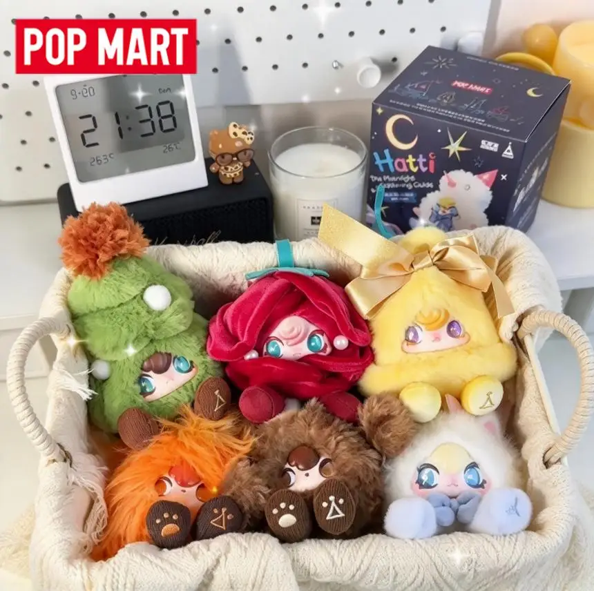 POPMART 1001MOONS The Moonlight Gathering Guide Series Mystery Blind Box Surprise Unbox Plush Pendant Kawaii Doll Toy