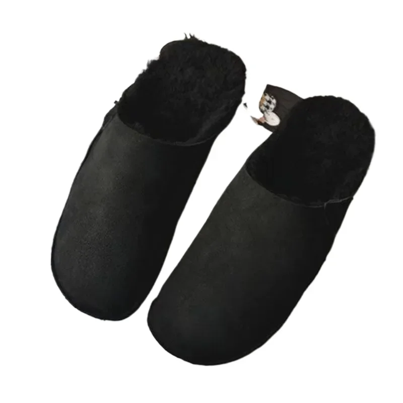 Winter Retro Retro Fur Integrated Warm Women\'s Shoes Slippers Leather Sheepskin Women\'s Slippers Cold Proof High Quality