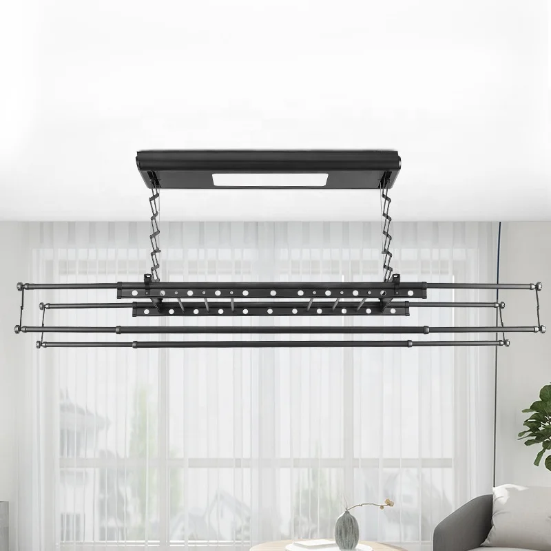 Rack de secagem elétrico com secador de roupas automático retrátil inteligente e linha de roupas