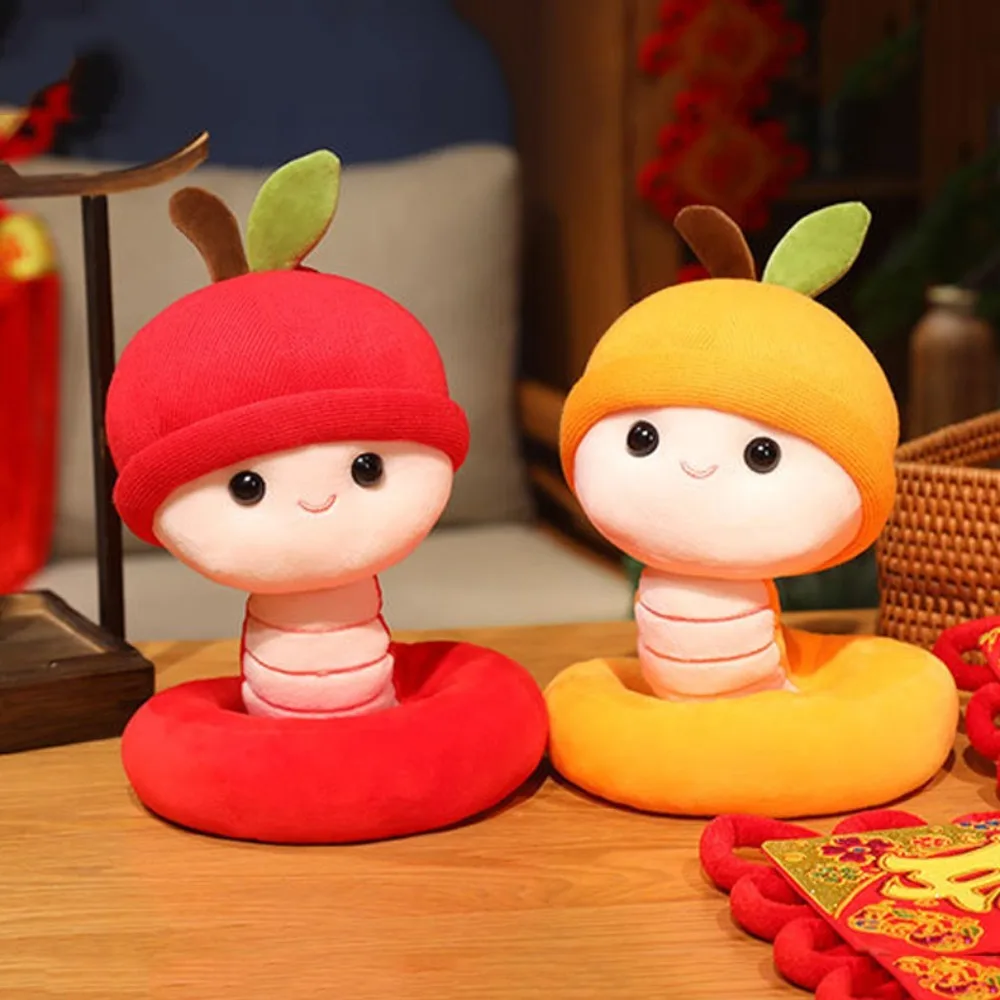 With Keychain Persimmon Snake Year Plush Toy Happy New Year Chinese Style Snake Year Mascot Toy Good Luck Soft