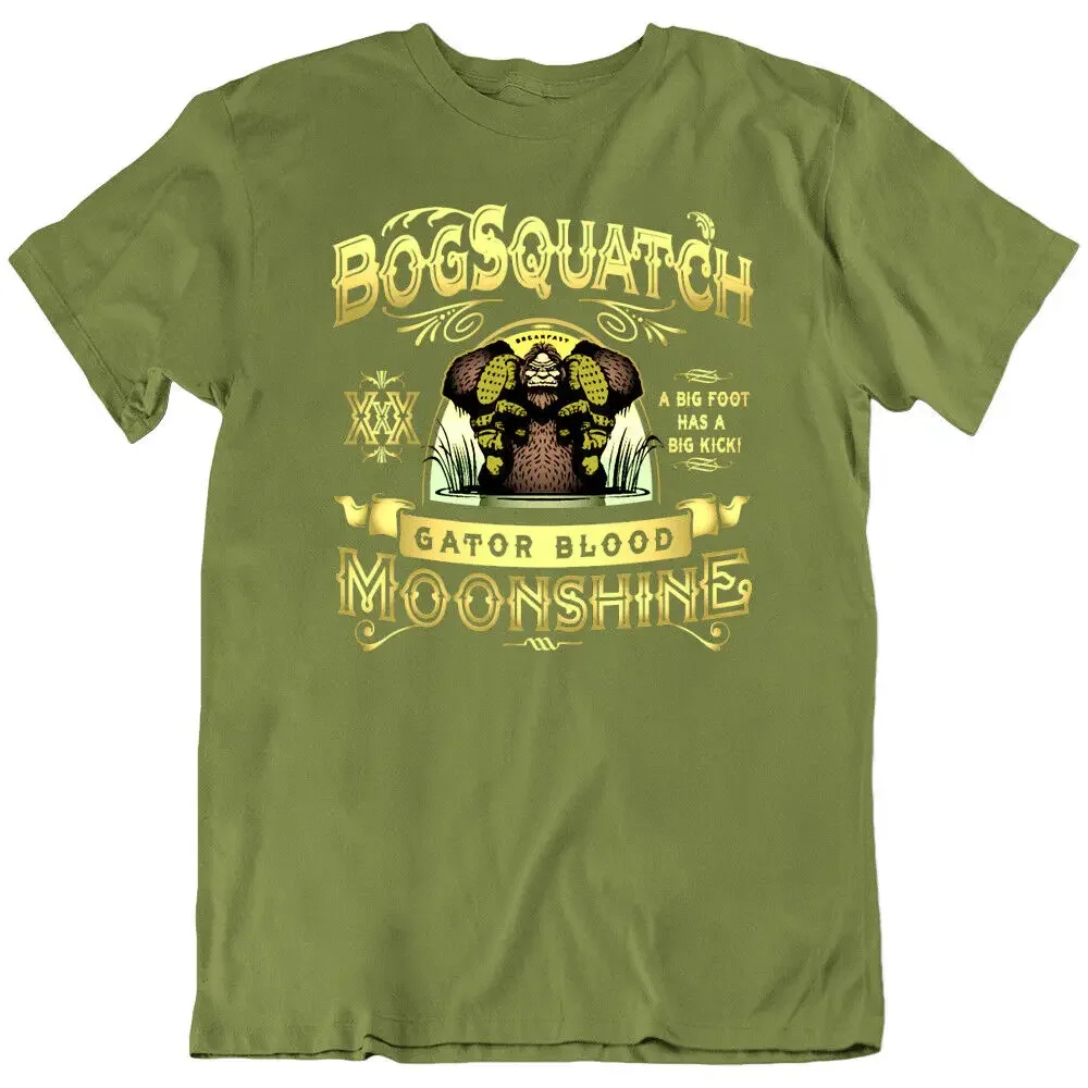 Bog Squatch Gator Blood Moonshine Sasquatch Bigfoot Funny T Shirt Tee Gift New