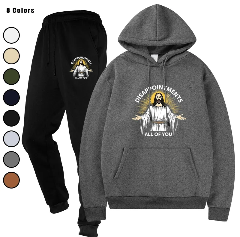 

Men's Sweat Suit Casual Tracksuit Two - Piece Sportswear Set Top and Pants Male Streetwear Sporting Suits