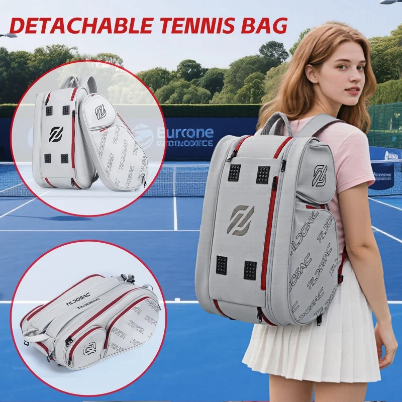 

Detachable Pickleball Paddle Bag Large Capacity Multifunctional Tennis Racket Bag Spacious Comfort Outdoor Sport Backpack