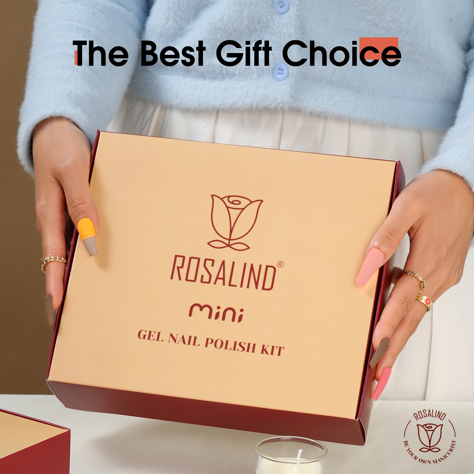 로잘린드 48pcs 네일 뷰티 젤 매니큐어 네일 접착제 하이브리드 세미 퍼머넌트 네일 젤 매니큐어 세트 스타터 키트