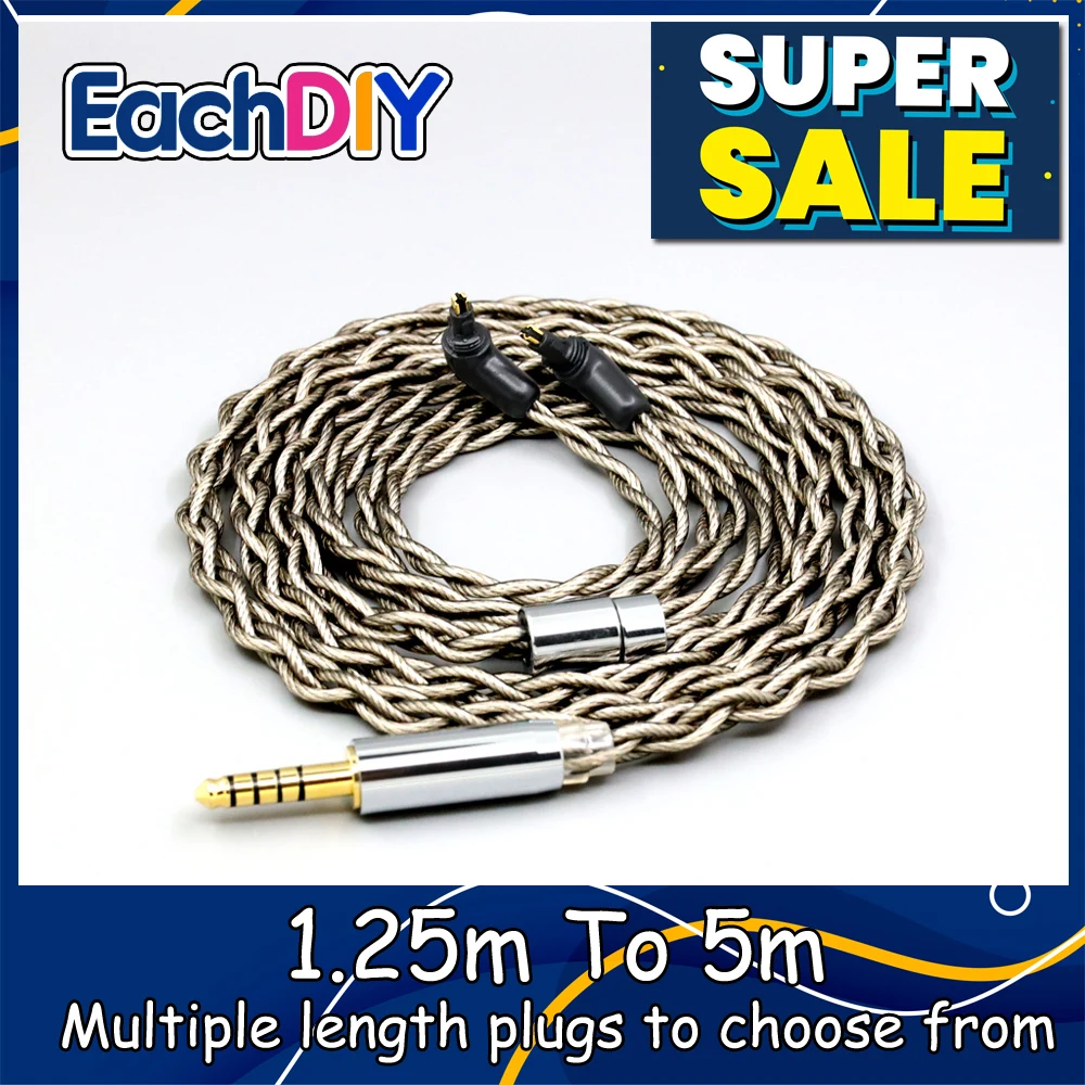 

99% Pure Silver + Graphene Silver Plated Litz Shield Earphone Cable For Sony MDR-EX1000 MDR-EX600 MDR-EX800 MDR-7550 LN007917