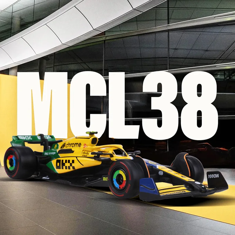 1:43 Mclaren MCL38 Monaco Grand Prix F1 2024 F1 Modello pressofuso in miniatura in lega # 4 # 81 Lando Norris ﻿ Regalo giocattolo per auto in lega F1