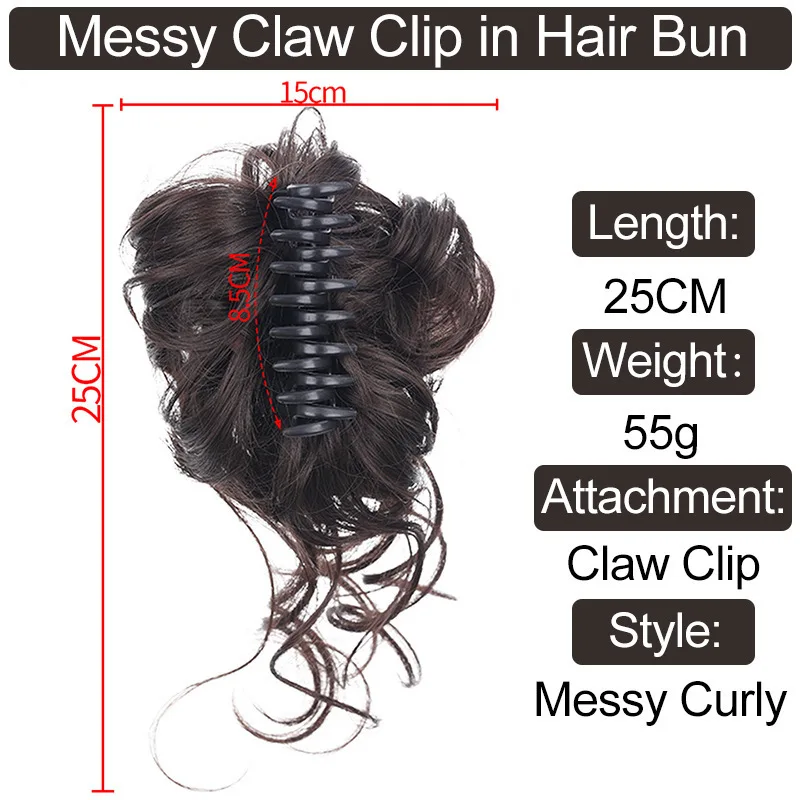 Sissis Synthetic Messy Curly Claw Hair Bun Chignon Hair Extensions Scrunchy Fake False Hair With Tail for Women Hairpieces