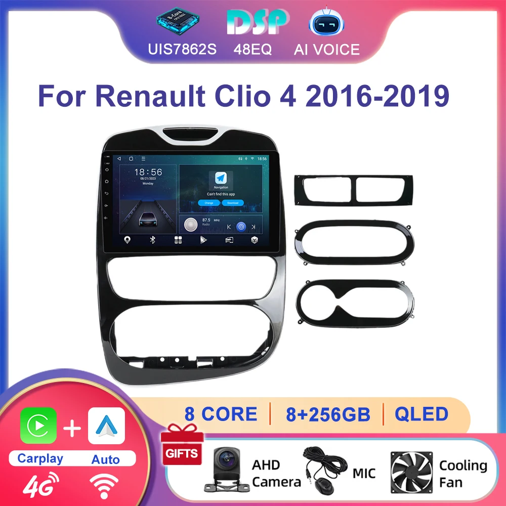 10 Inch Touch Screen Car Stereo for Renault Clio 2016-2019 4G LTE WiFi Android Auto CarPlay Multimedia Video Radio Player