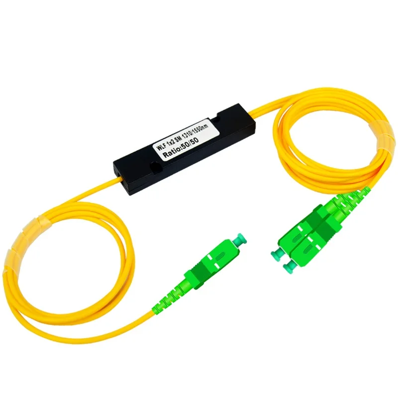 SC APC 1X2 PLC Splitter PLC Singlemode Fiber Optical Splitter SC/APC PCL Splitter Computer Cable Sleeve