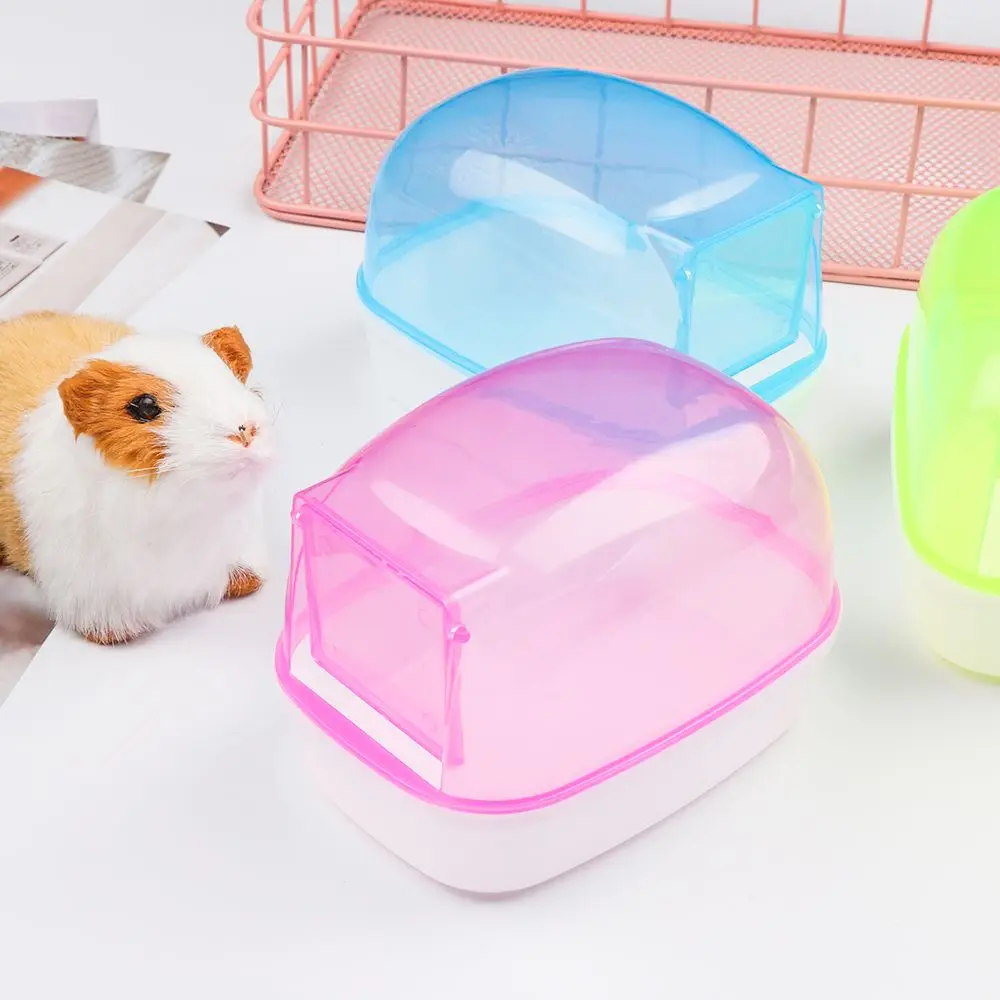 Hamster Bathroom Bathtub with Door Gerbil Exercise Small Animal Enclosing Dust-proof Mini Pet Sand Bath Box Playing Box