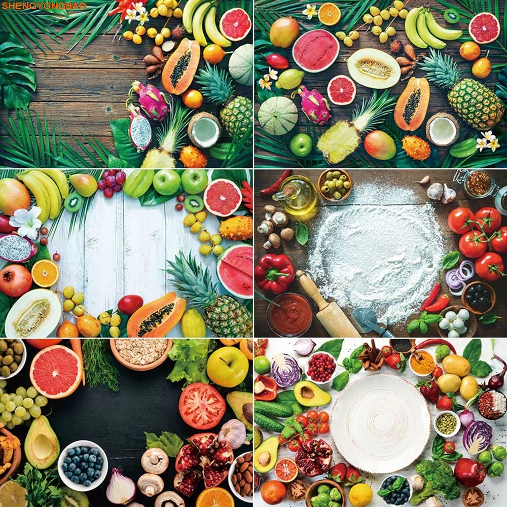 

Fruits Vegatables Food Photography Background Event Party Banner Photozones Backdrops Home Studio Photo Decoration Props