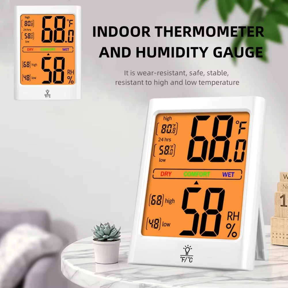 

Измеритель температуры и влажности, беспроводной внутренний и открытый датчик с подсветкой, магнитный цифровой ЖК-датчик температуры