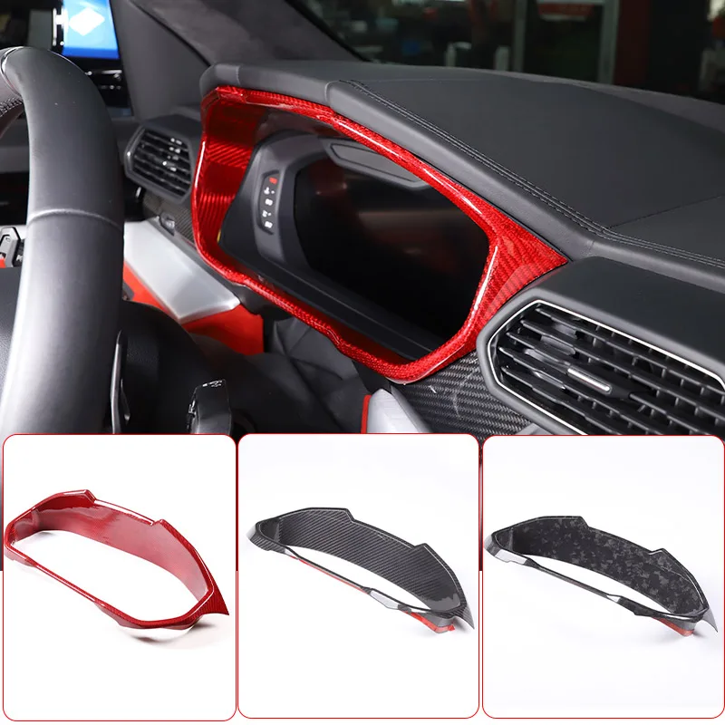 For Lamborghini URUS 2018-2022 Real Carbon Fiber Interior Dashboard Instrument Panel Screen Frame Cover Trim Accessories